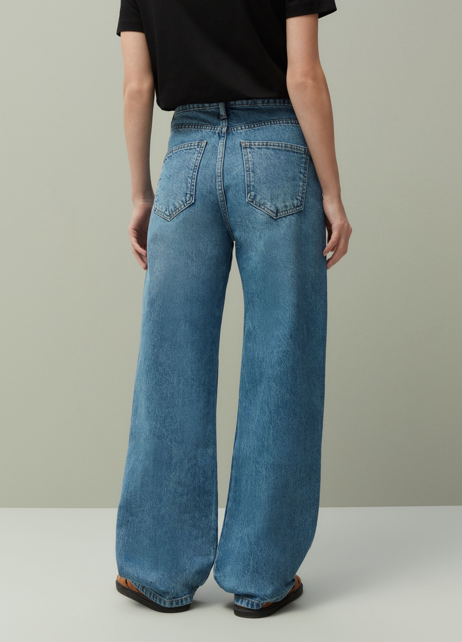 Straight-fit misdyed-effect jeans