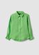 Green pure linen oversized kids&rsquo; shirt_3