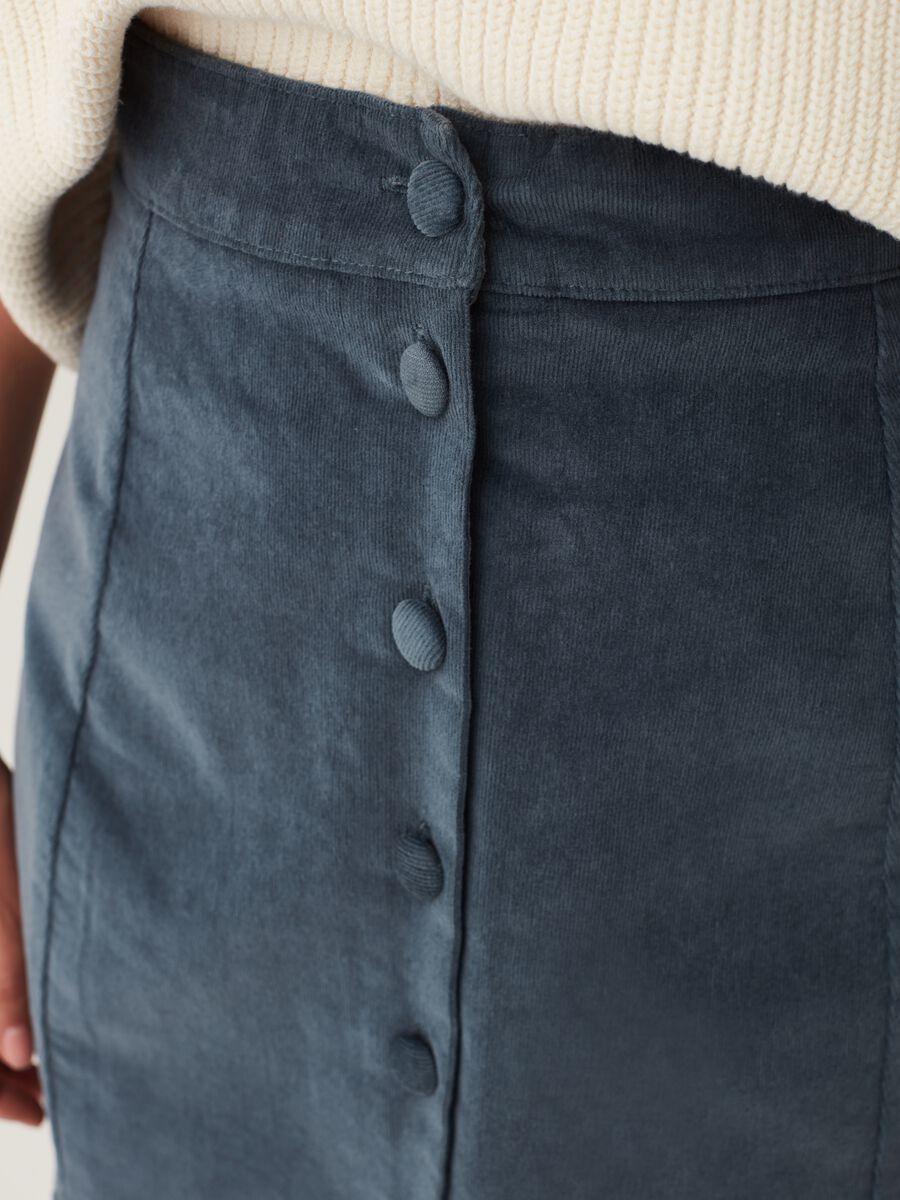 Velvet miniskirt with buttons_3