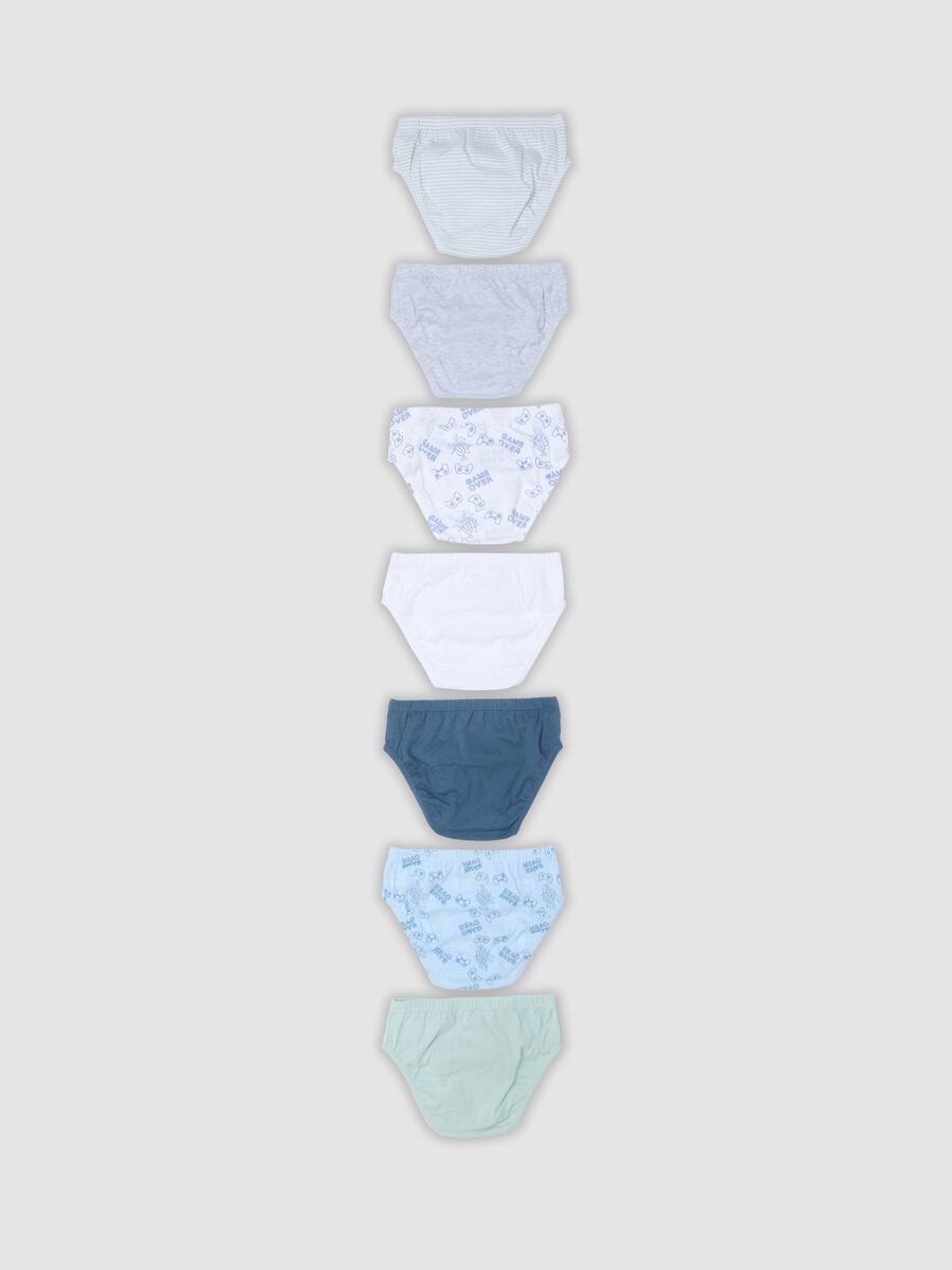 Seven-pack of multicolour videogame-themed briefs in pure organic cotton_1