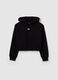 Cropped sweatshirt with hood and logo patch_3