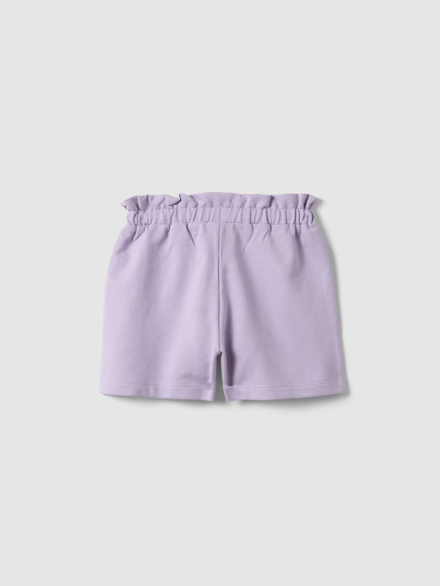 Girls' purple pure cotton shorts regular fit with Stitch_1