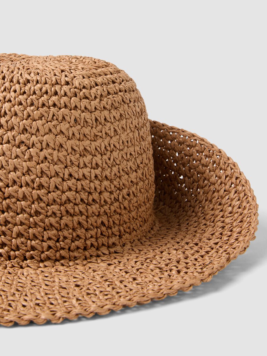 Panama hat in pure brown paper fabric_2