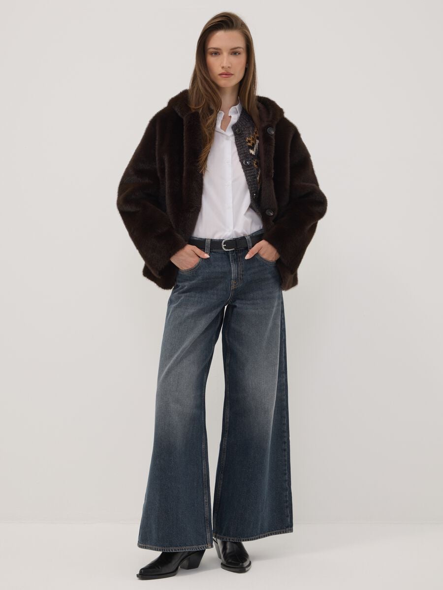 Brown regular-fit hooded jacket_1