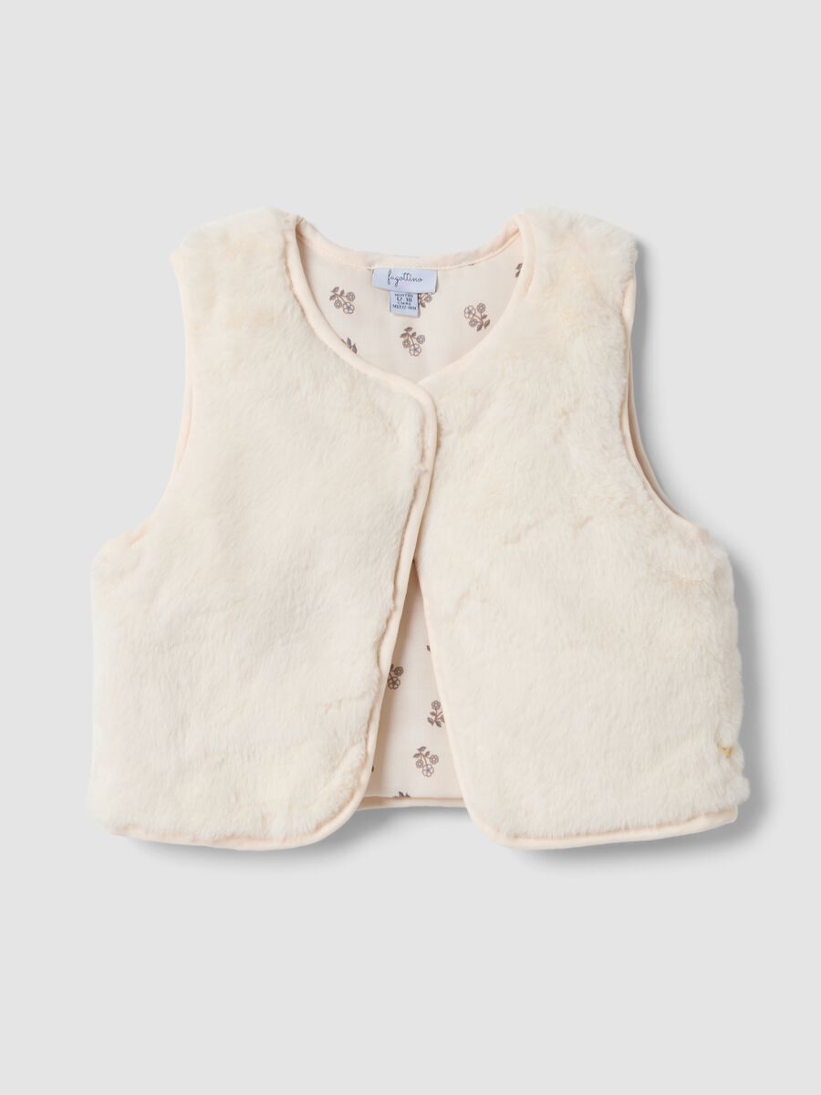 Beige cropped padded gilet_0