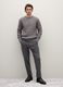 Grey Crew Neck Pullover Regular Fit with Cable Knit_2