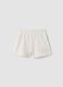 Girls&rsquo; white pure cotton shorts with elasticated waist_0