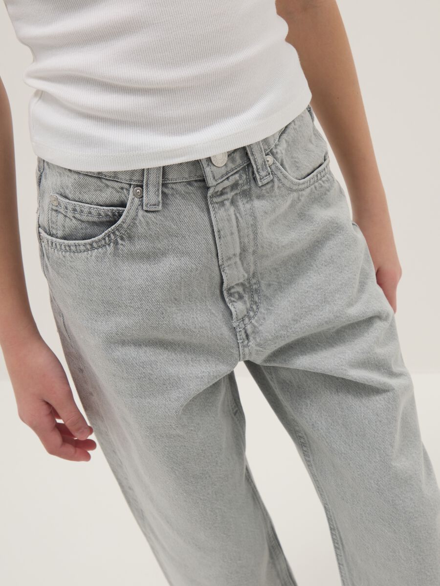 Graue Jungen-Skaterjeans aus reiner Baumwolle_2