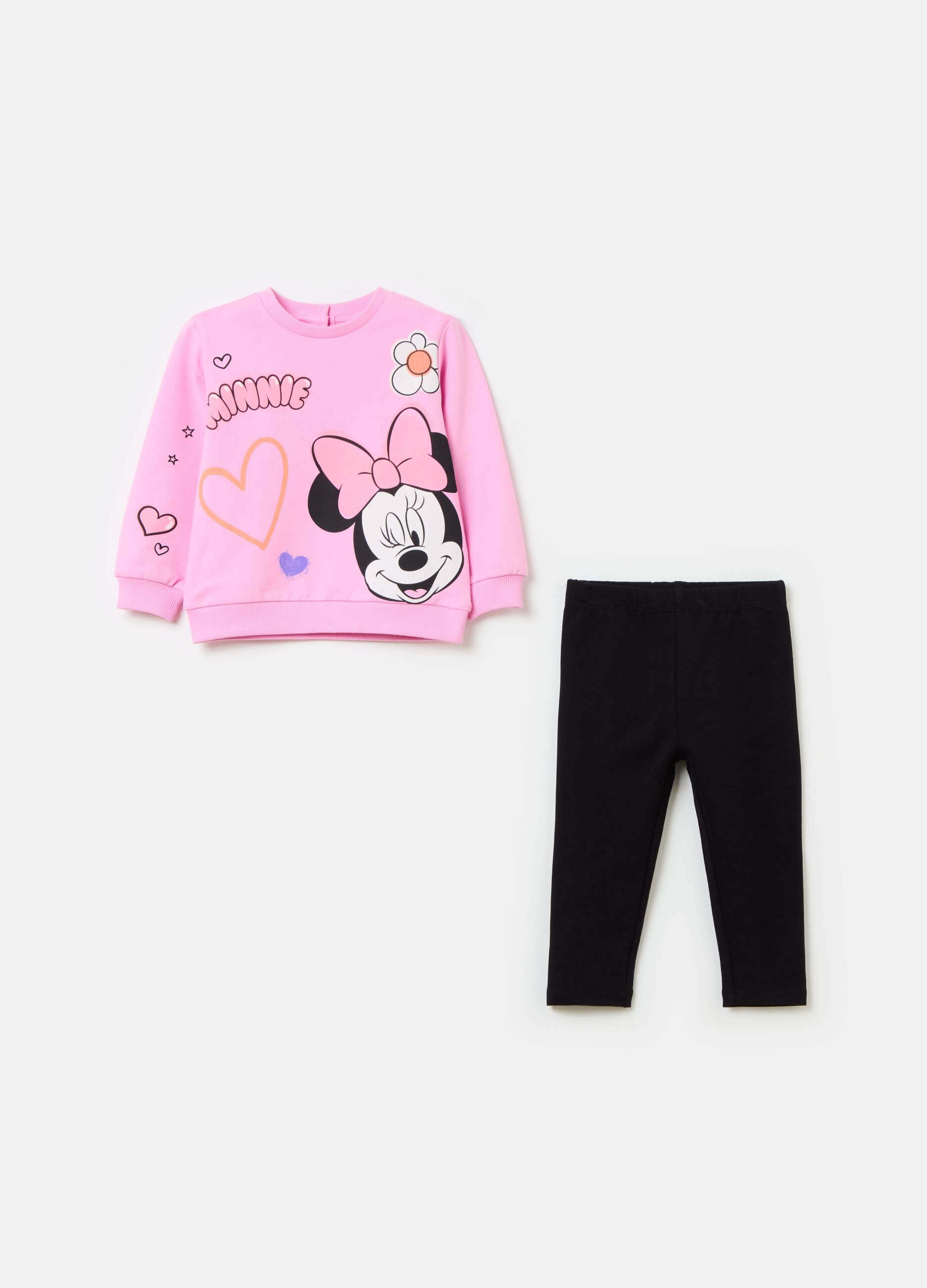 Fleece jogging set with Minnie Mouse print