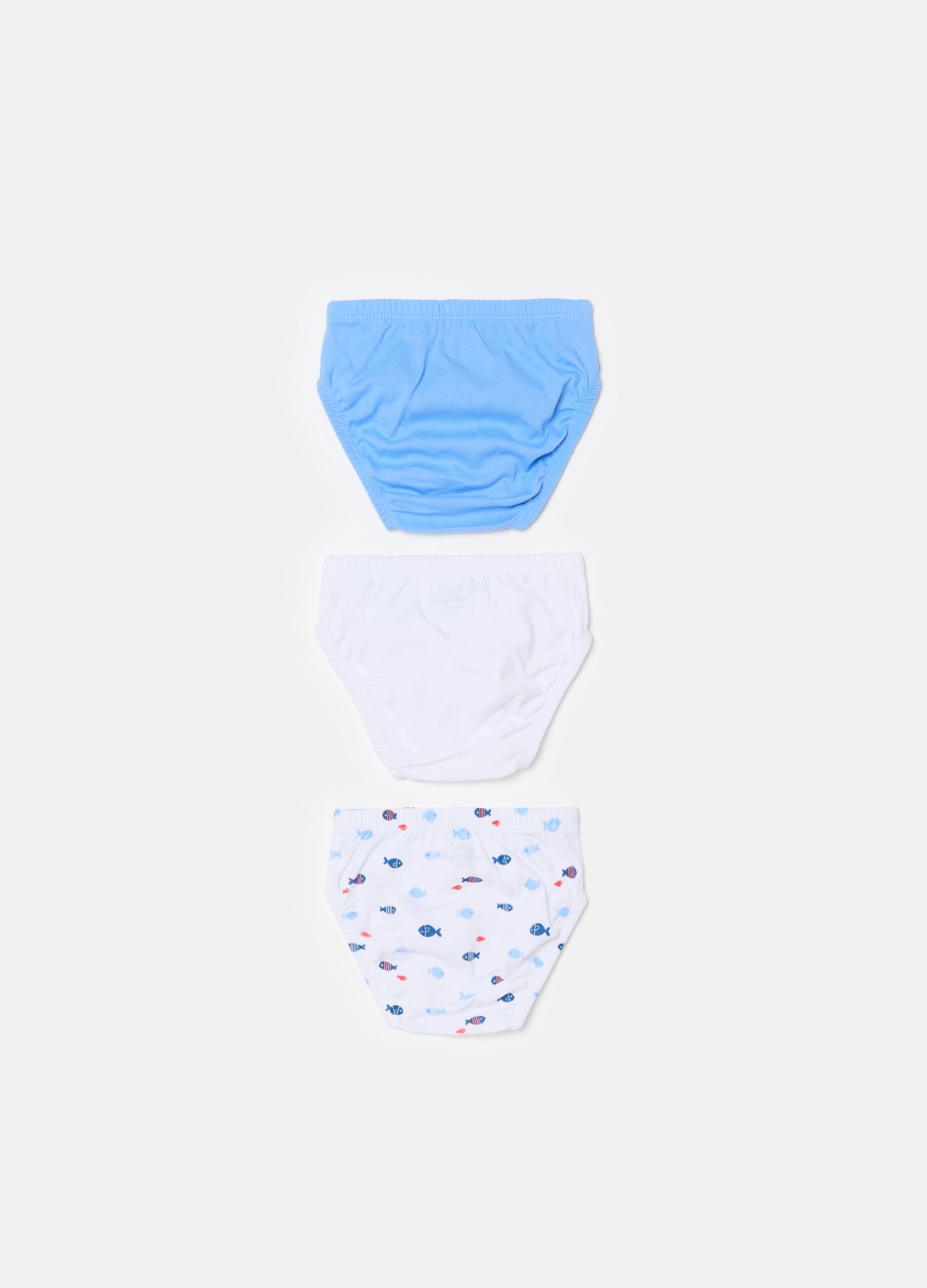 Three-pack briefs in organic cotton with print