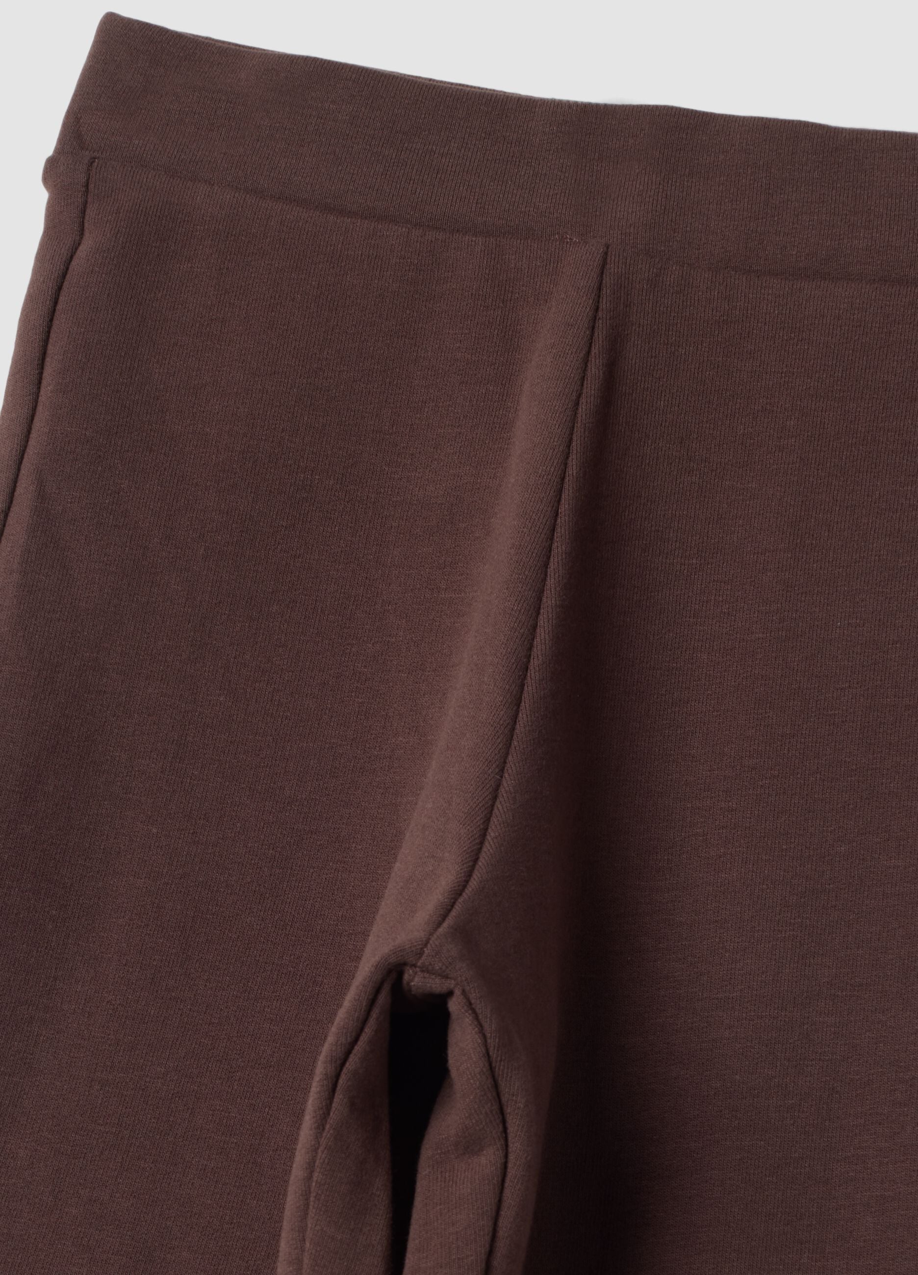Braune Schlagleggings aus elastischer Bio-Baumwolle