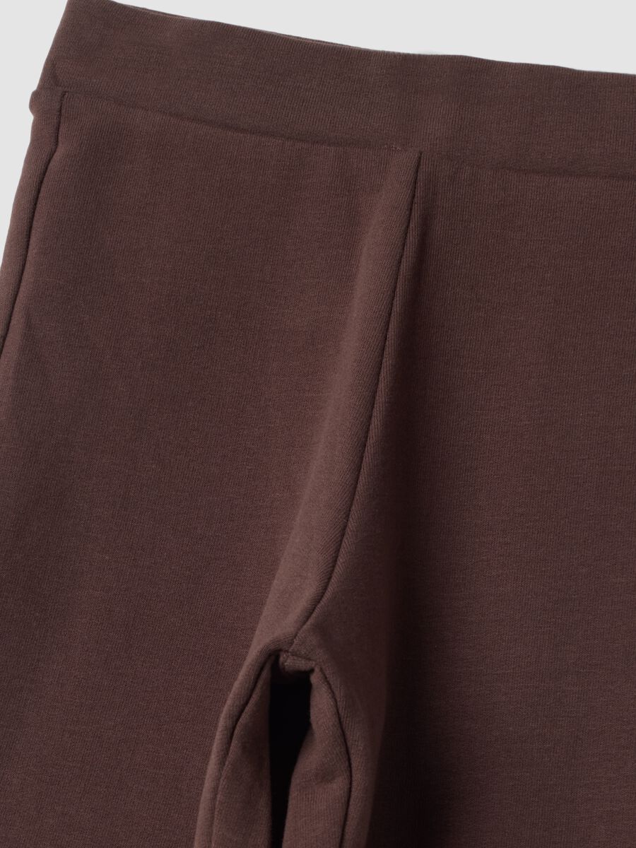 Brown flared leggings in stretch organic cotton_2