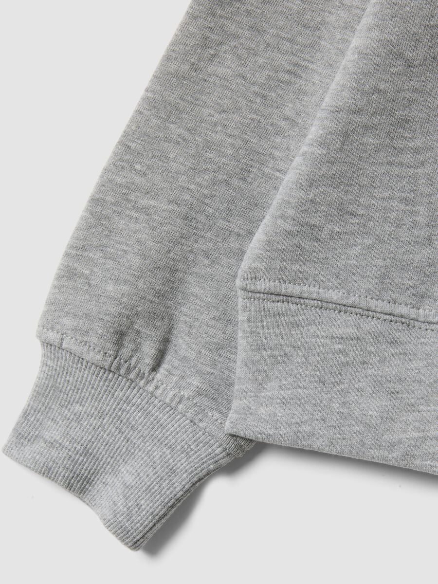 Grey pure cotton girls&rsquo; crew-neck sweatshirt with bow_2