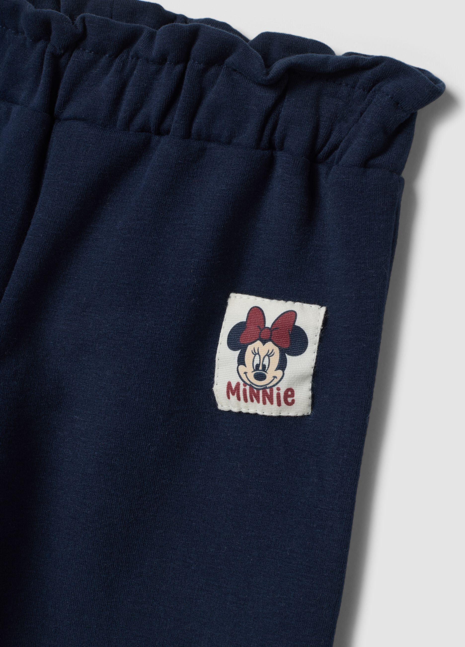Completo over jogging bianco in cotone organico elasticizzato con stampe Minnie