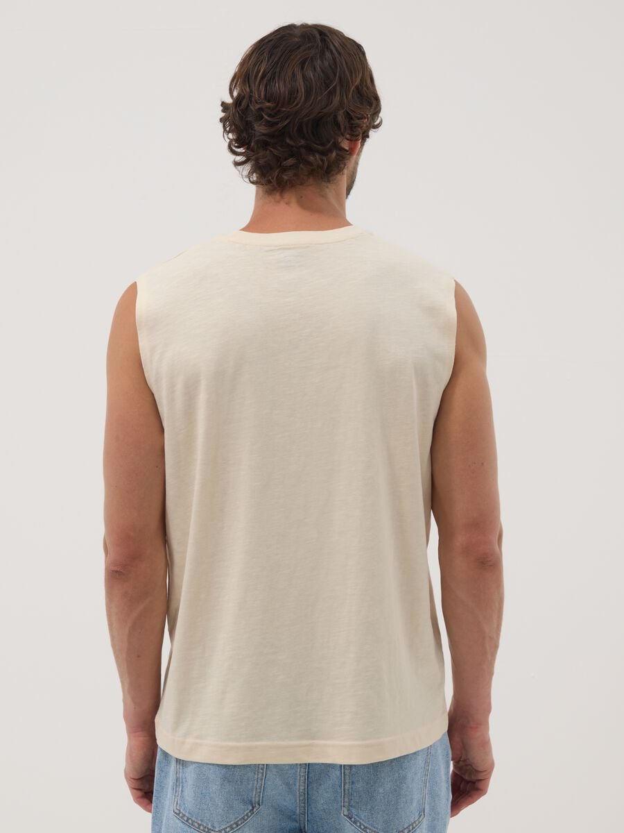 Beige pure cotton vest_3
