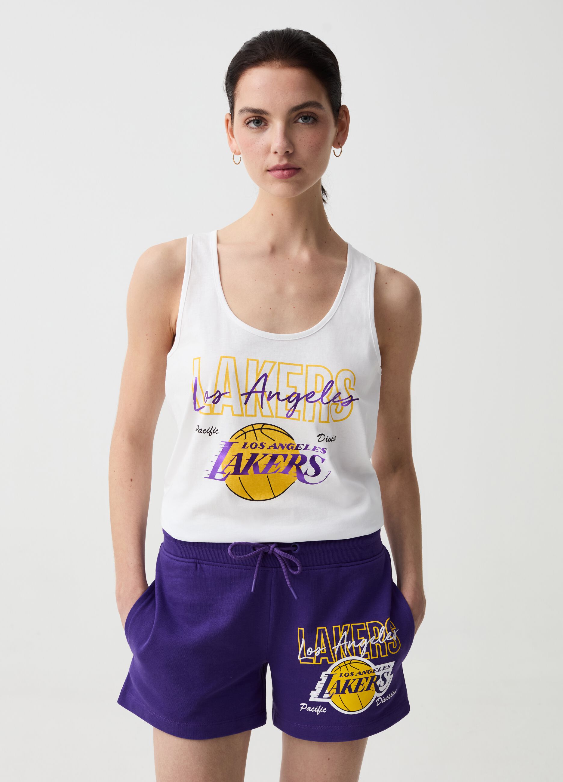 Shorts with NBA Los Angeles Lakers print