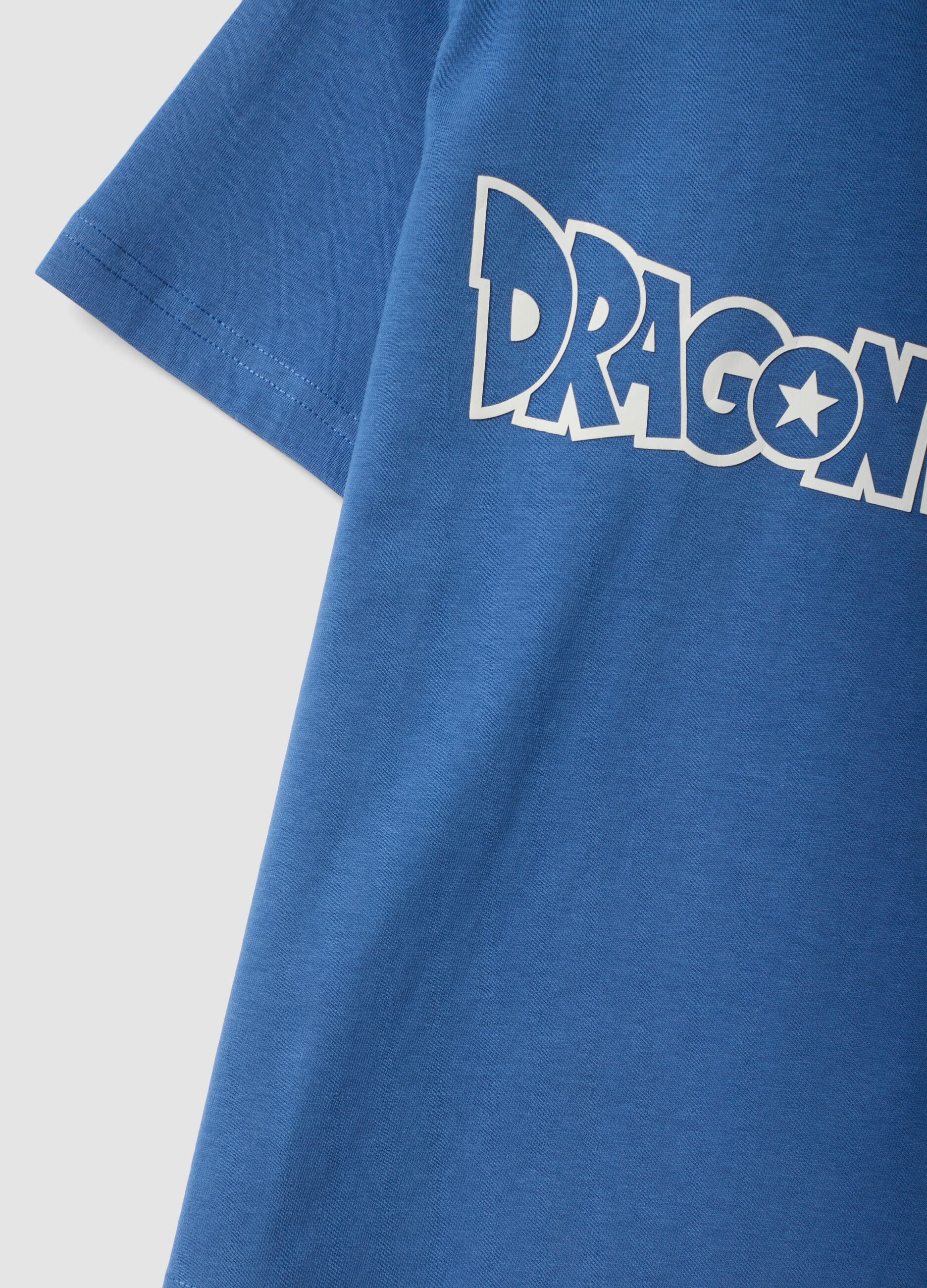 Blaue Oversize-T-Shirt aus reiner Baumwolle mit Rundhals und Dragon Ball Print f&uuml;r Jungen