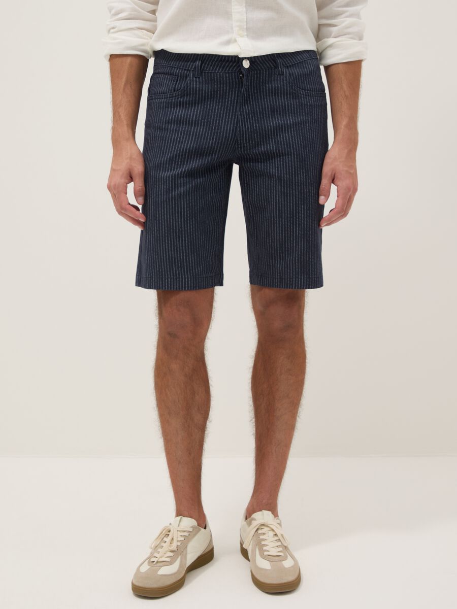Blue stretch cotton shorts_2