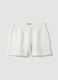 White linen-viscose blend shorts with elasticated waist, regular fit_4