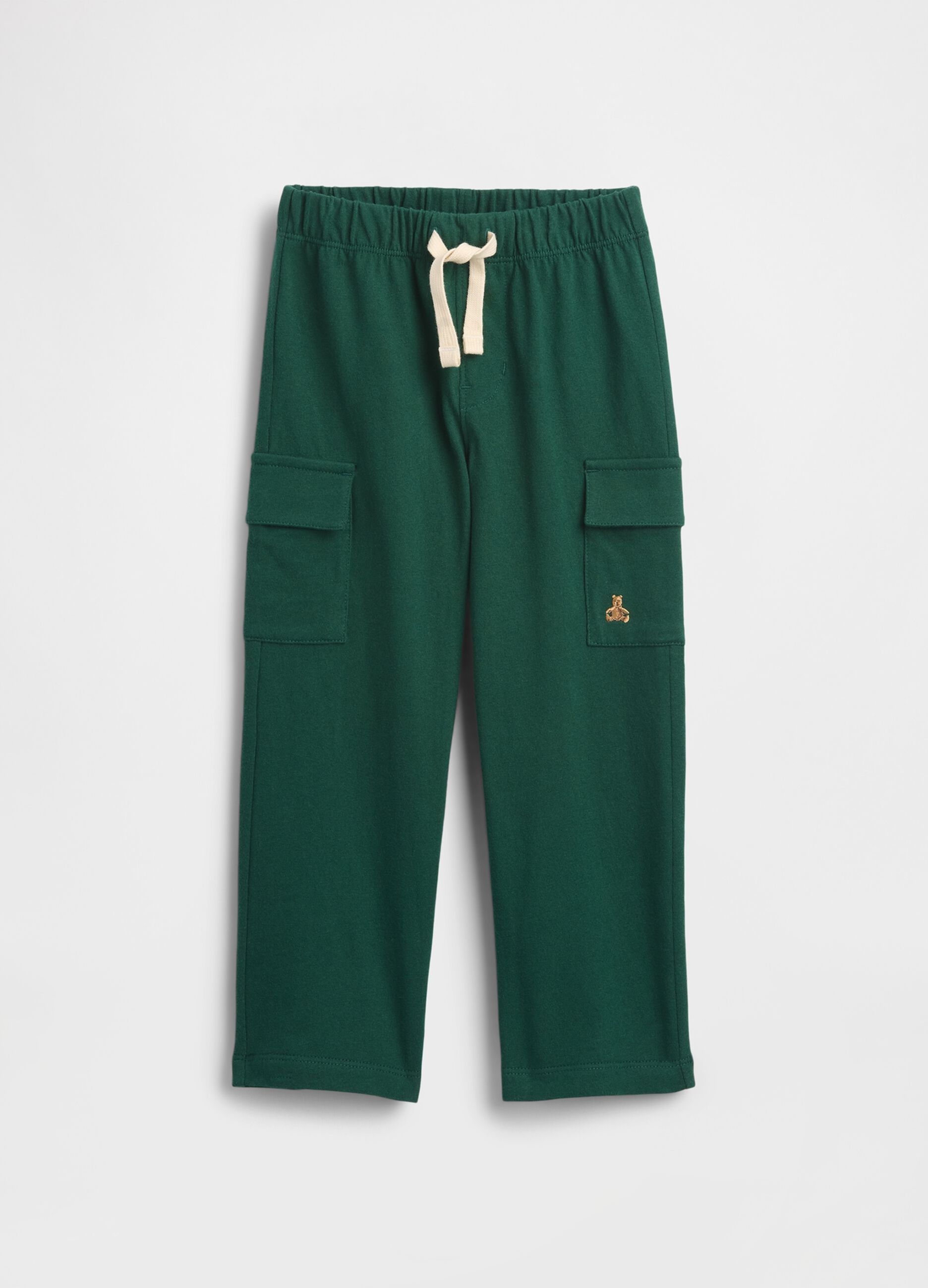 Green cotton trousers for kids