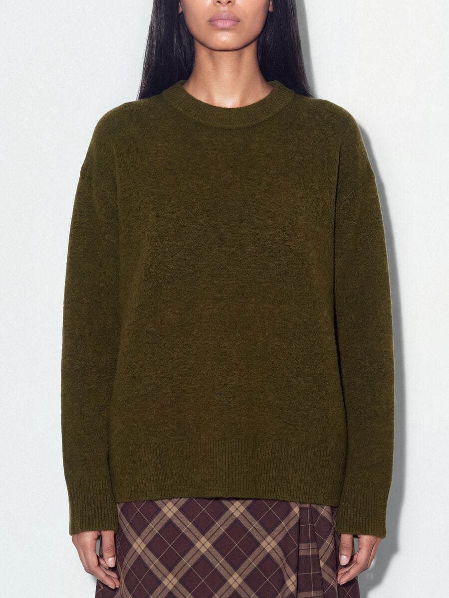 Green stretch wool crew-neck jumper_2