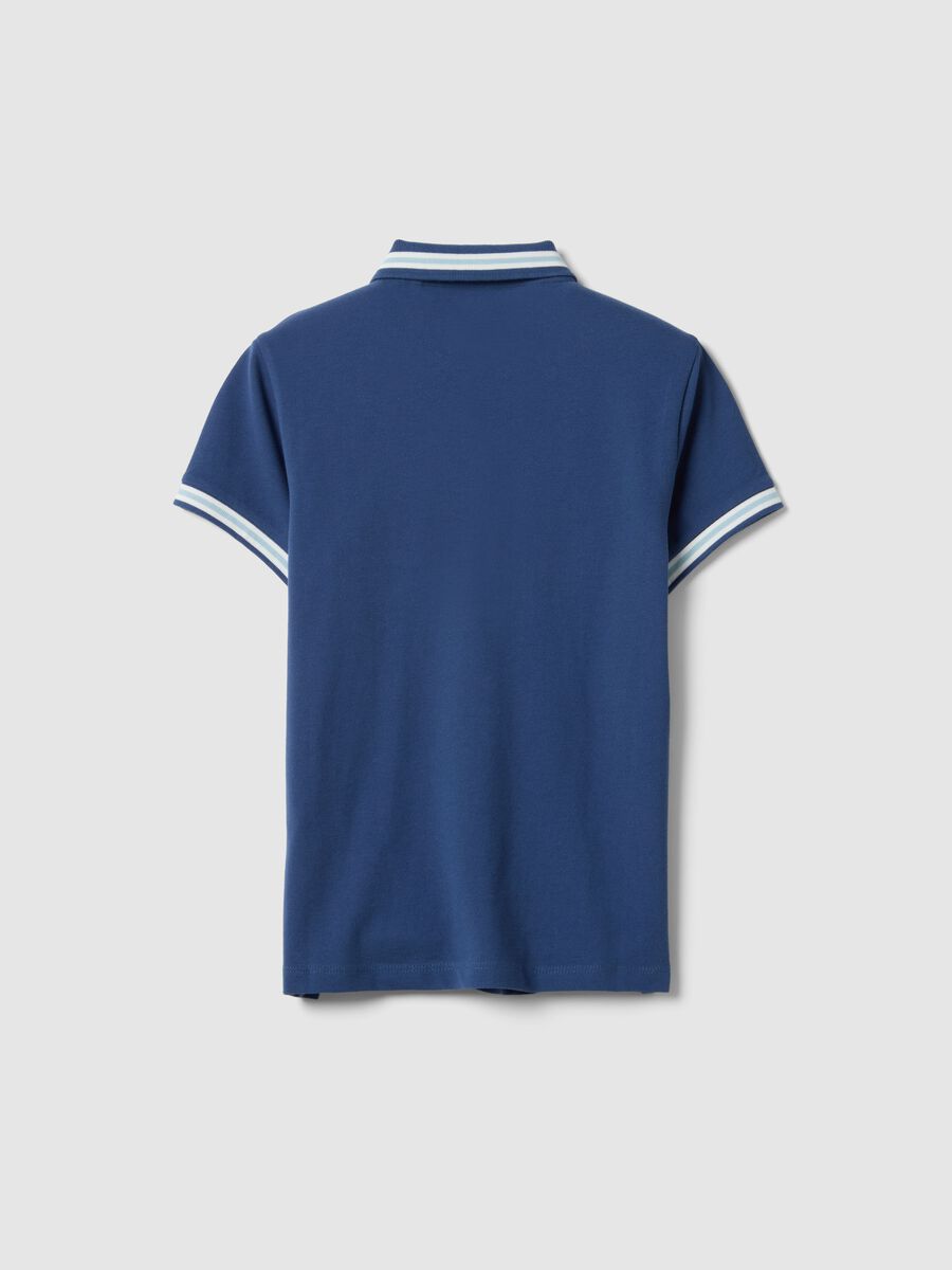 Jungen Polohemd aus reiner Baumwolle in Blau, Regular Fit_1