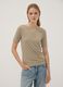 Wei&szlig;es, gestreiftes T-Shirt aus elastischer Viskose_0