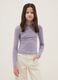 Purple cotton blend slim fit girls&rsquo; top with boat neckline_0
