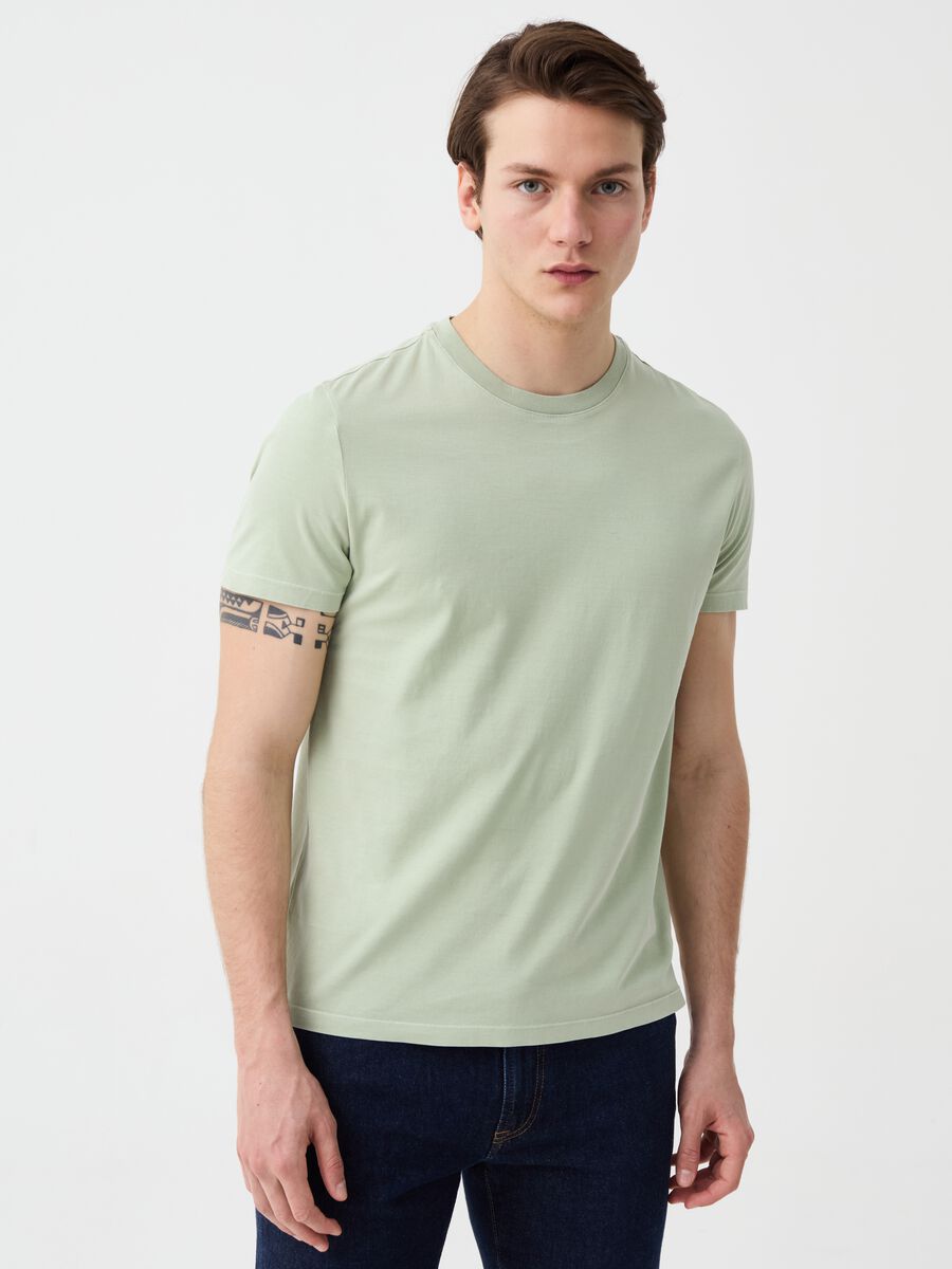Camiseta de algodón con cuello redondo_1