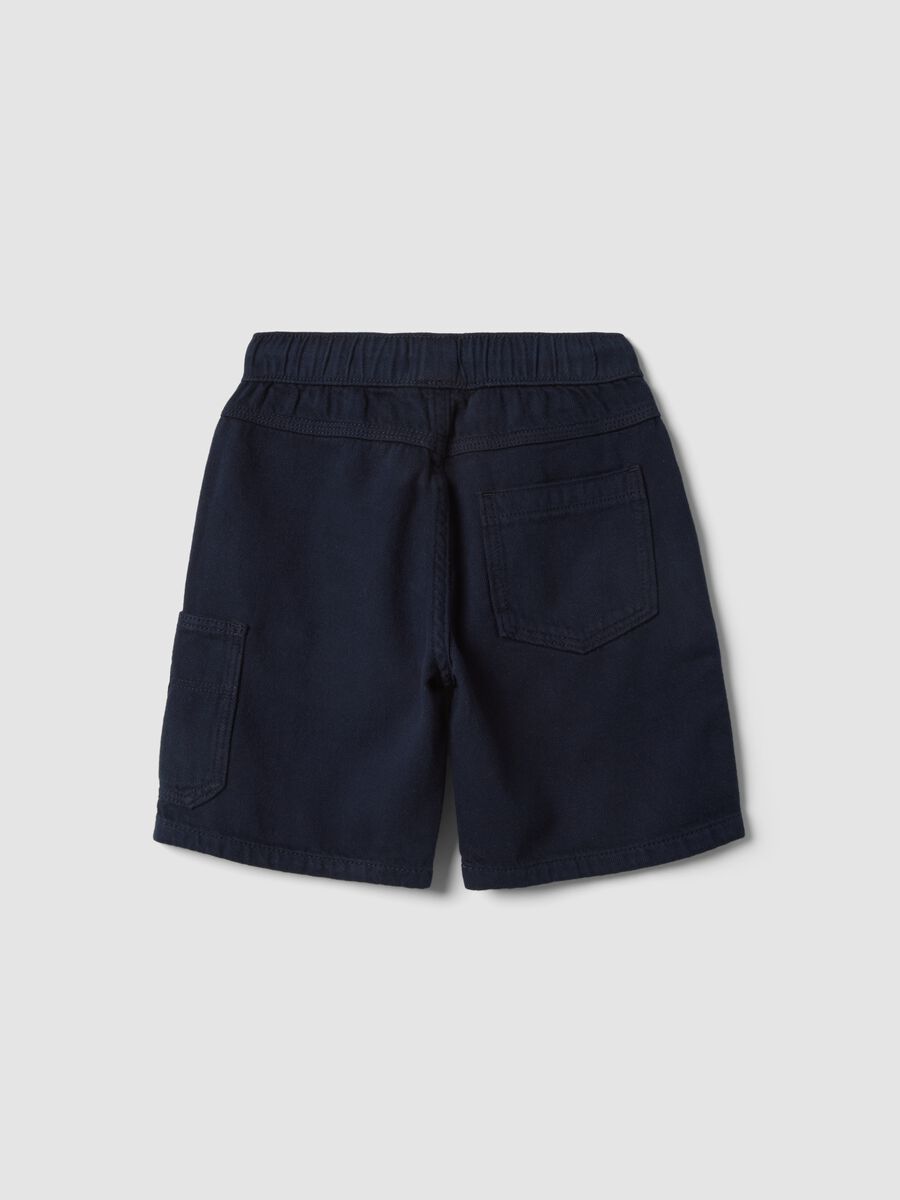 Blaue Cargo-Shorts aus reiner Baumwolle f&uuml;r Jungen, Regular Fit mit Kordelzug_1