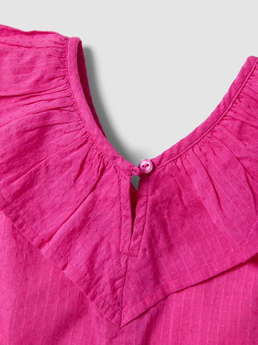 Pink pure cotton top with ruffles_3