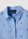 Light blue oversized pure cotton shirt with floral sequins_1