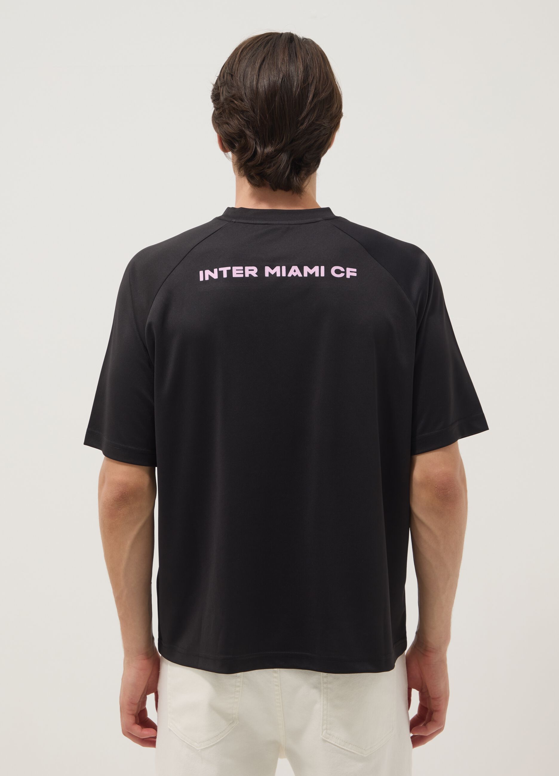 Schwarzes T-Shirt mit Inter Miami CF Print