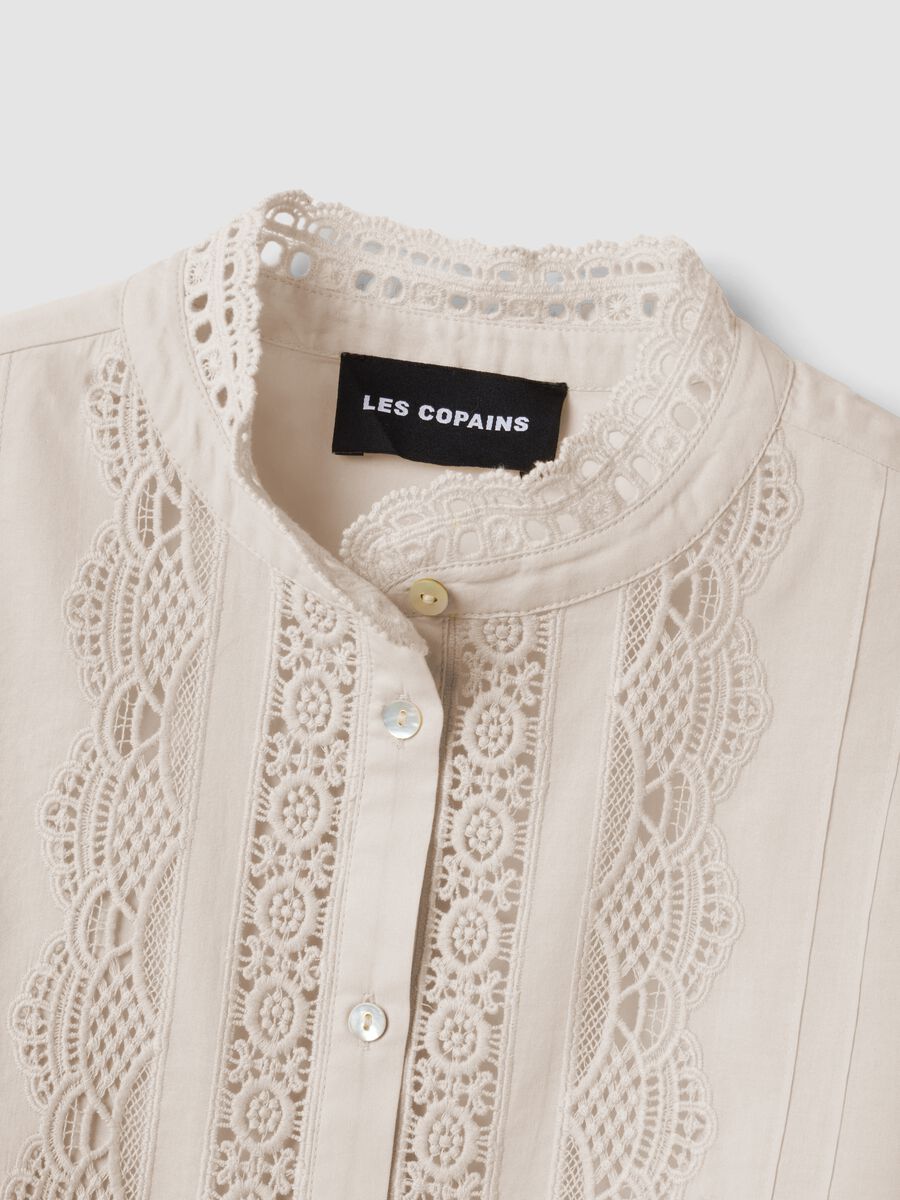 White pure cotton shirt with lace_1