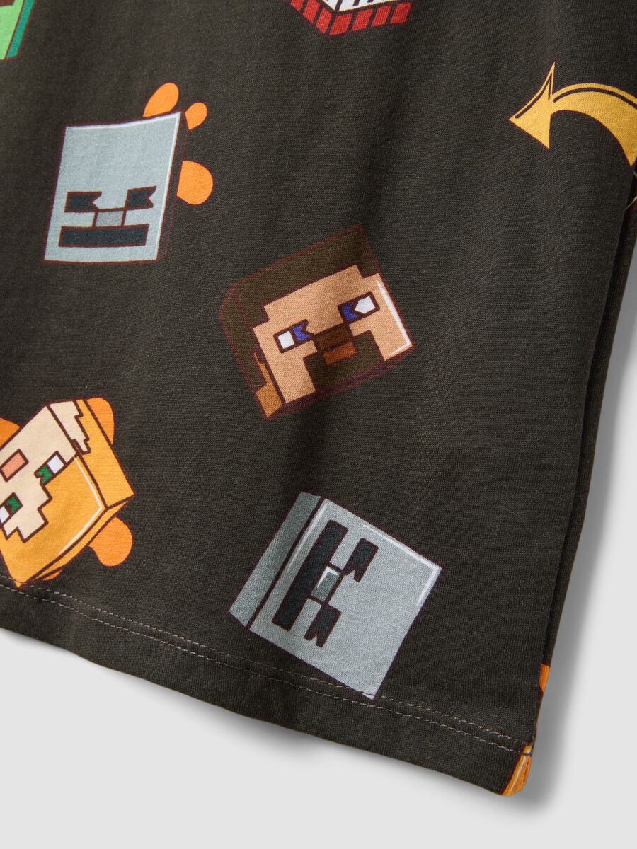 D&eacute;bardeur noir enfant en pur coton avec imprim&eacute;s Minecraft_3