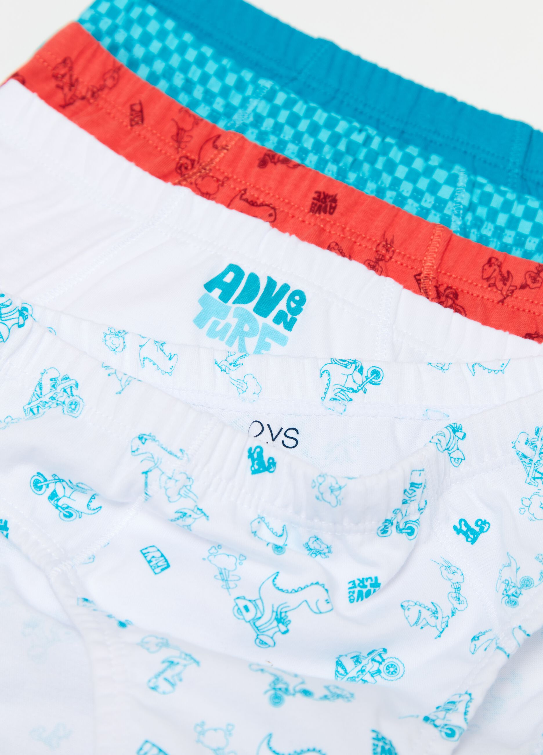 Five-pack briefs in organic cotton with print