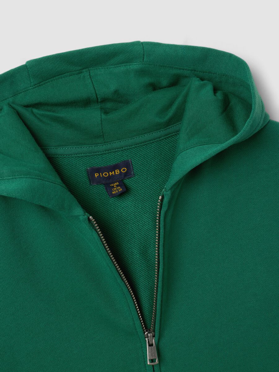 Green pure cotton hoodie, regular fit, for boys_1