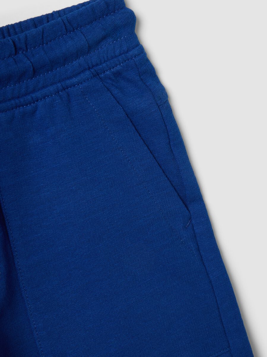 Blaue Jungen-Shorts aus reiner Baumwolle mit elastischem Bund_3