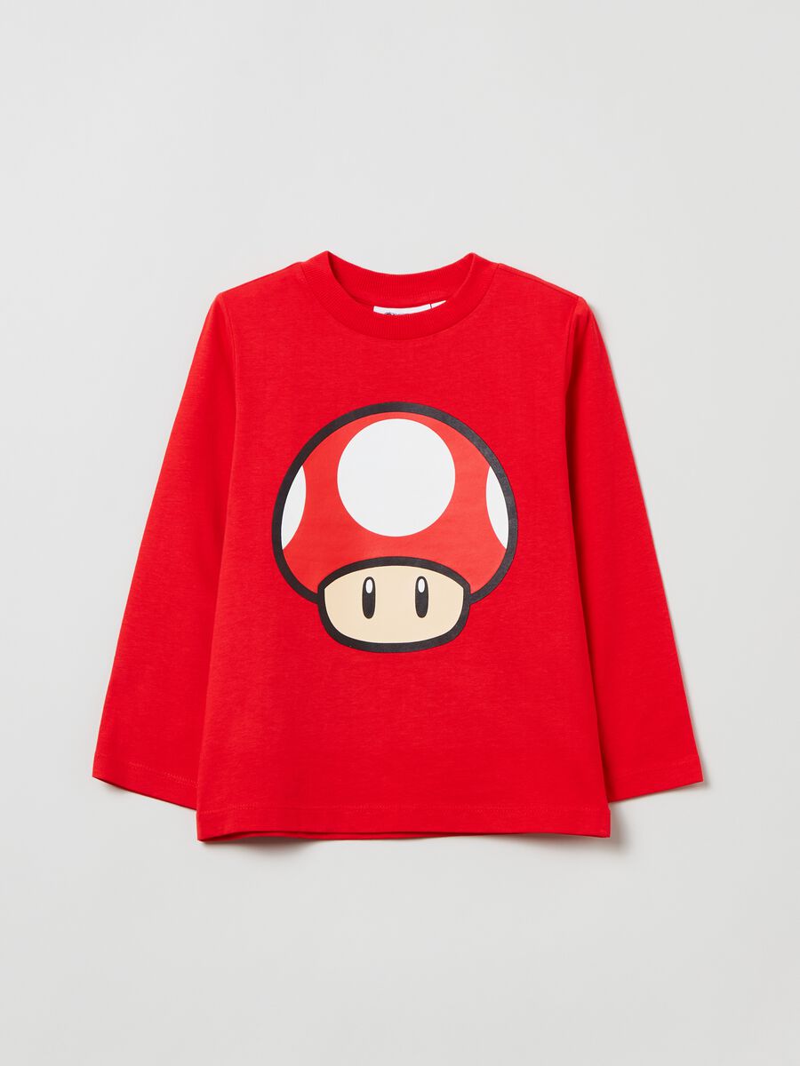 T-shirt with long sleeves and Super Mario print_0
