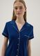 Blue Regular Fit Stretch Viscose Blend Pyjama Top_0