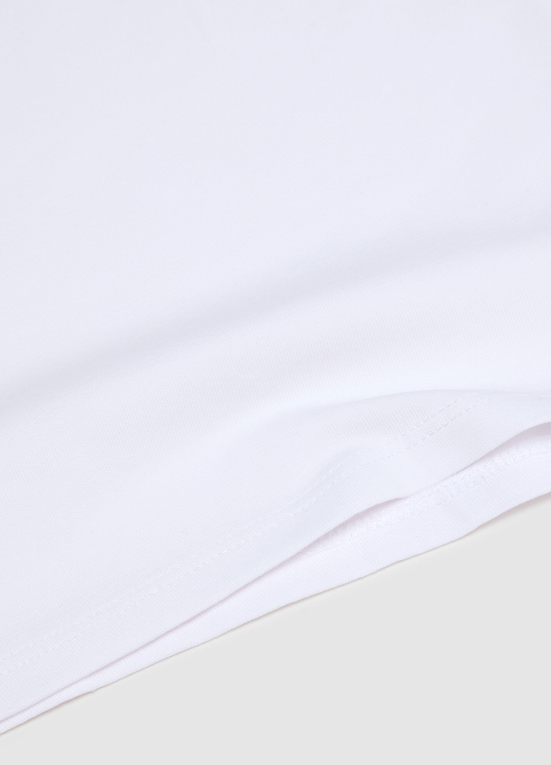 Zweierpack M&auml;dchenunterhemden aus wei&szlig;em Stretch-Baumwollstoff im regular Fit