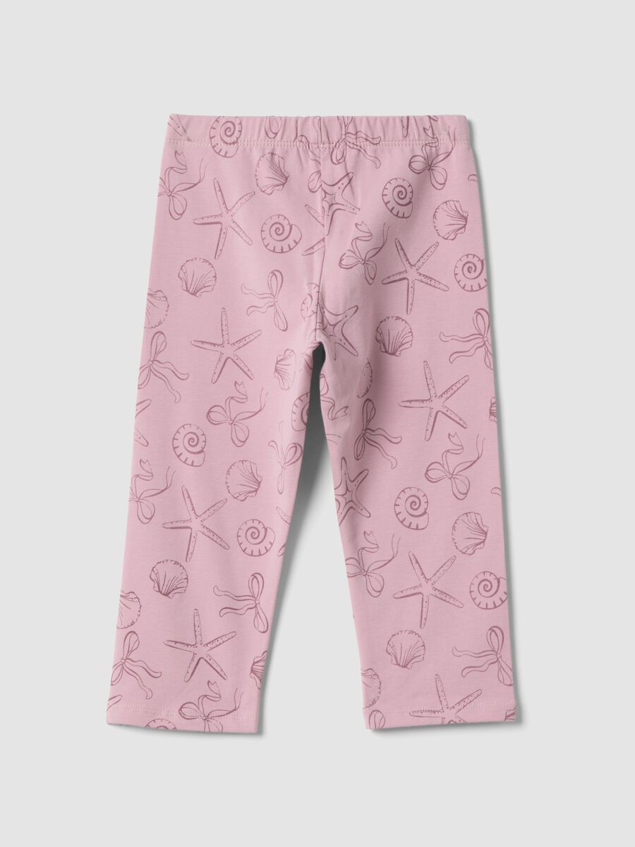 Rosa Skinny-Leggings aus elastischer Baumwolle f&uuml;r M&auml;dchen mit Print_1