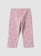 Girls&rsquo; pink skinny leggings in stretch cotton with prints_1