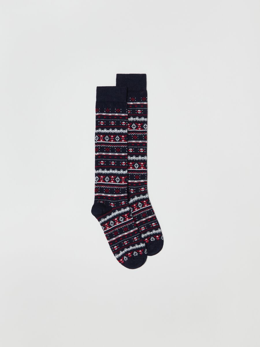 Long socks with Norwegian drawing_0