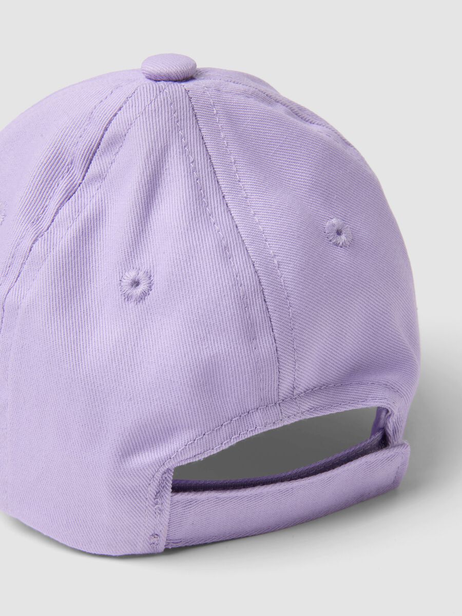 Purple pure cotton baseball cap for kids with embroidery_2