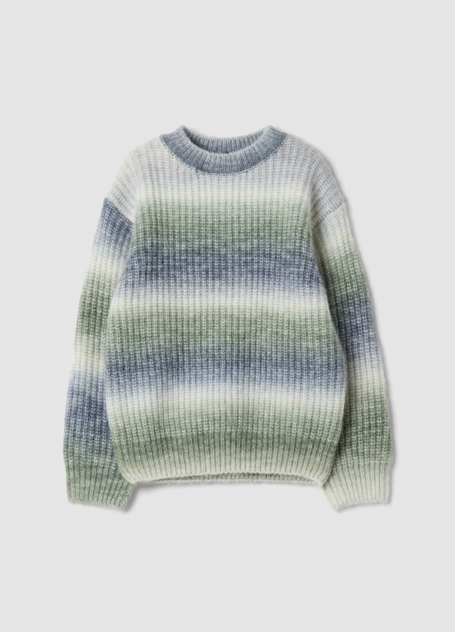 Multicolour wool-blend crew-neck jumper, regular fit
