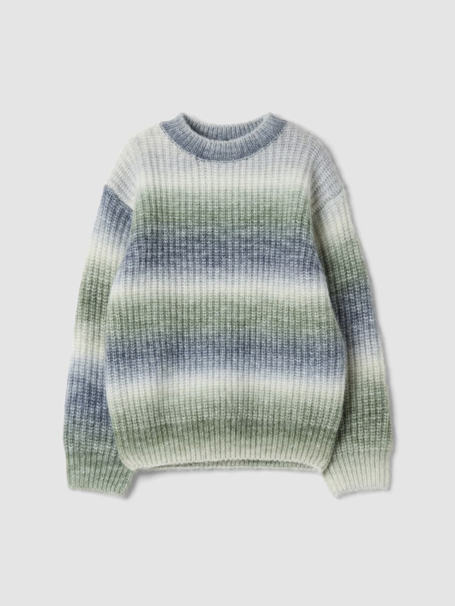 Multicolour wool-blend crew-neck jumper, regular fit_0