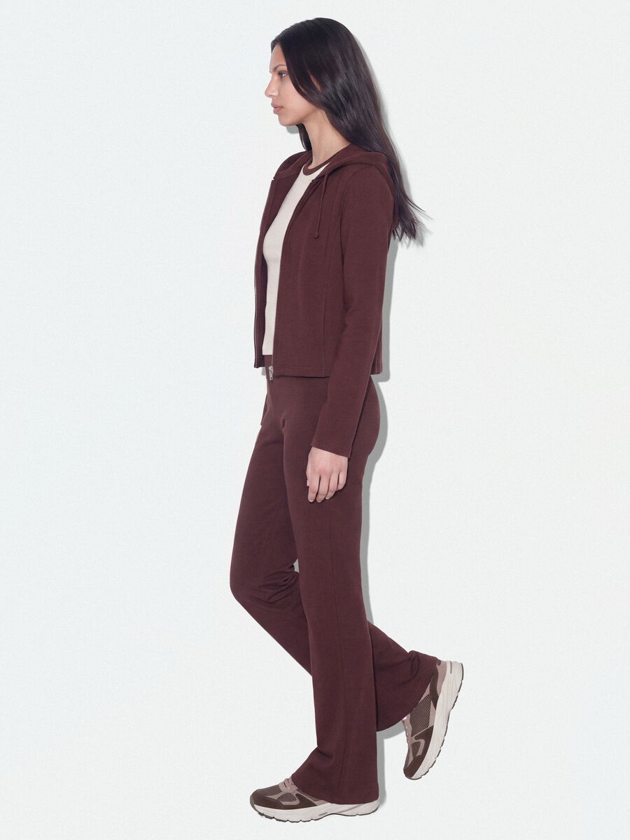 Brown pure cotton flared joggers_4