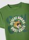 Green pure cotton regular fit T-shirt for children with print_2