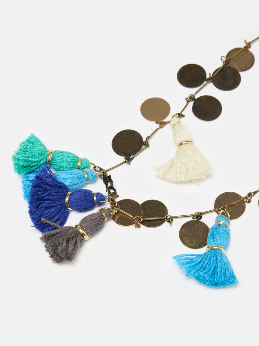 Necklace with tassels and small circles_2